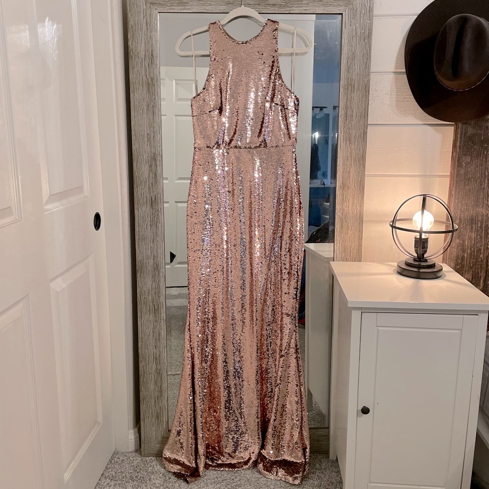 Lulus Rose Gold Sequined Gown